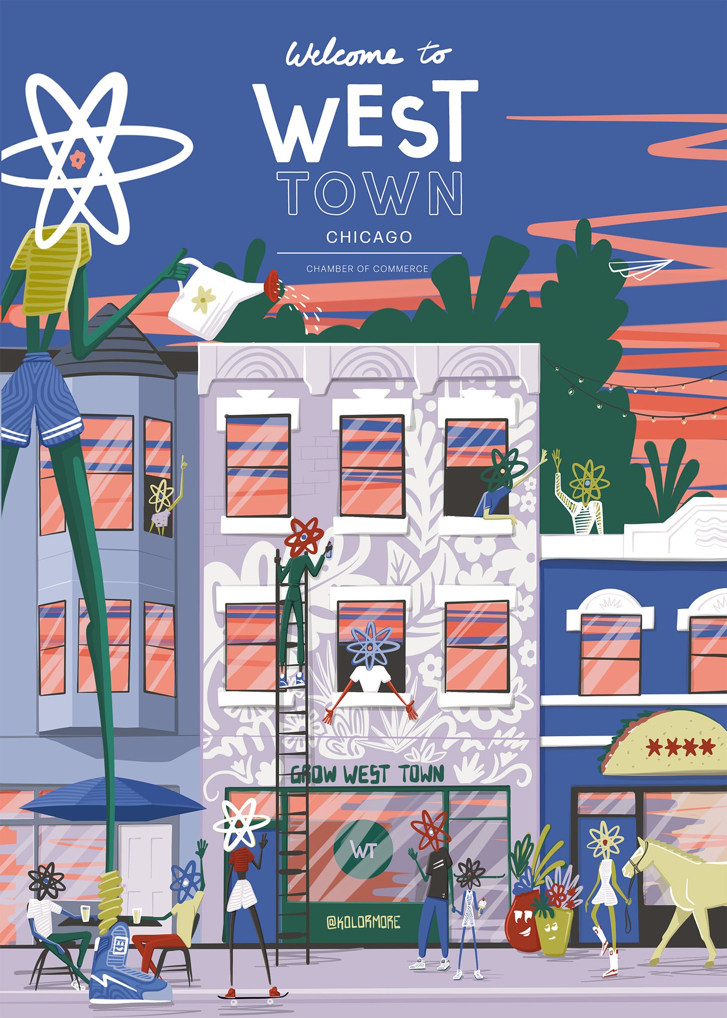 West Town Chamber of Commerce Postcard